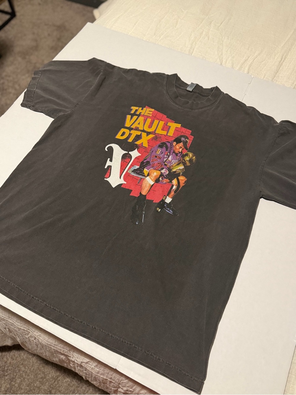 Gildan Black The Vault DTX Graphic Tee with Yellow & Red Print